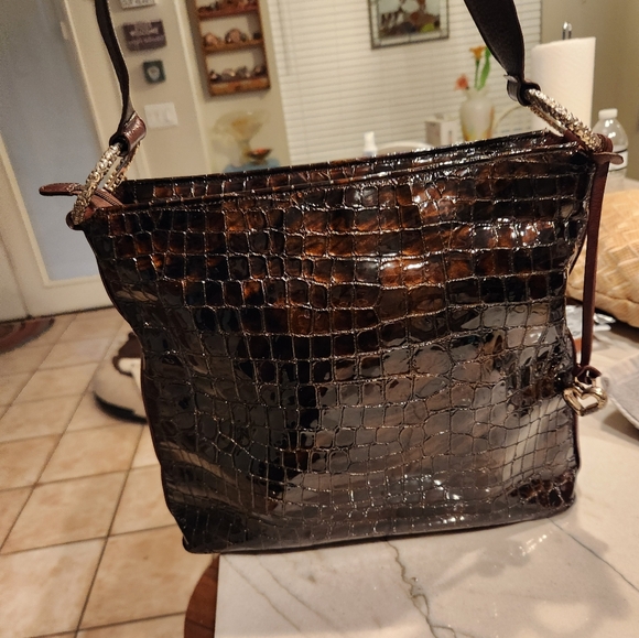 Brighton Patent Leather Croc Embossed Bag - Picture 14 of 16